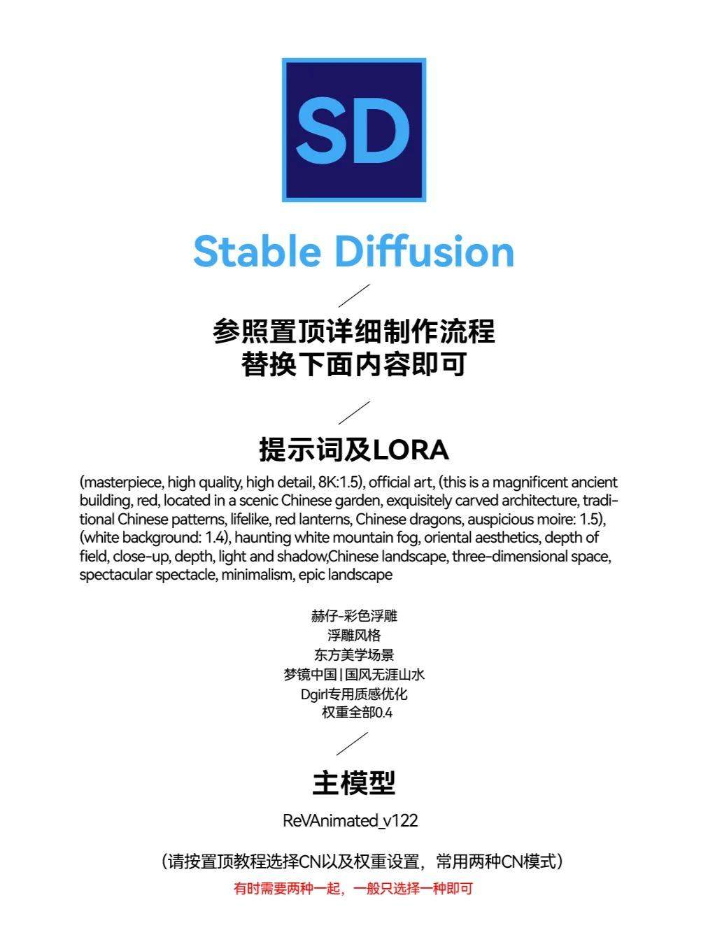 Stable Diffusion 国风立体字教程