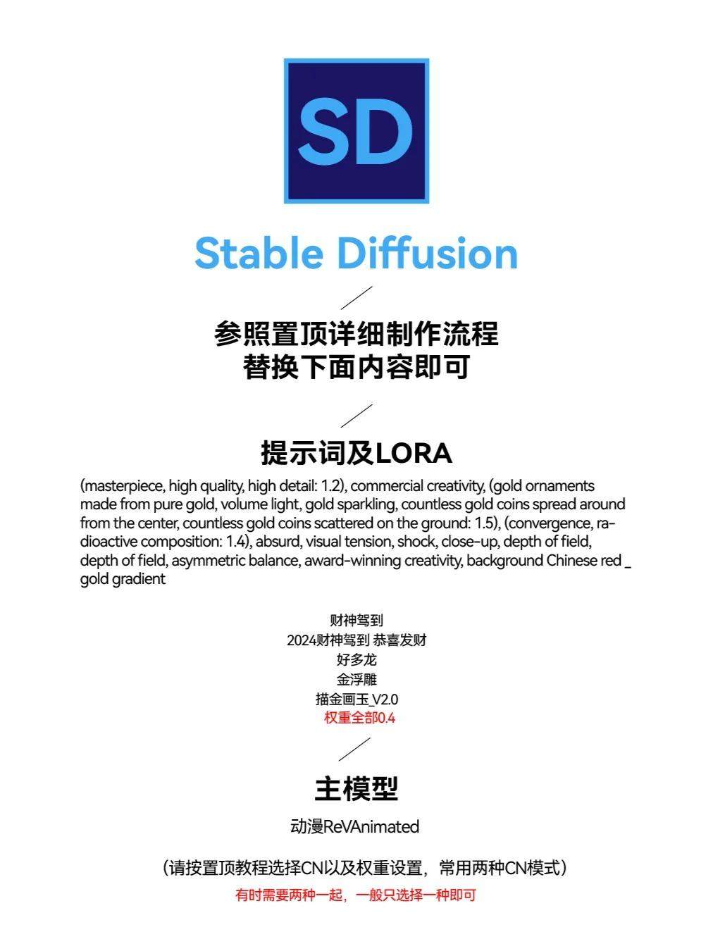 Stable Diffusion招财进宝字体艺术设计教程