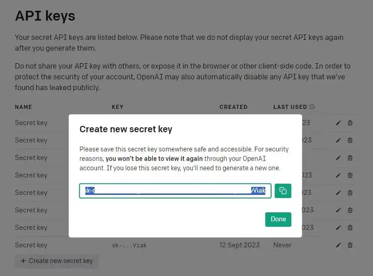 获取一个 API 密钥