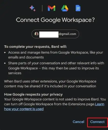 将 Bard 与 Google Workspace 整合