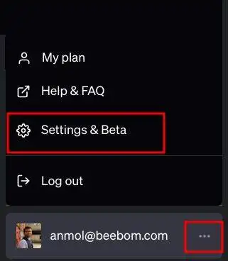 Settings &amp; Beta