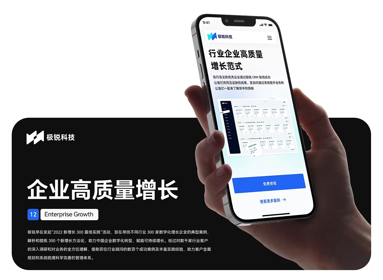 极锐科技连接型 CRM 系统【企业官网+B端+APP】