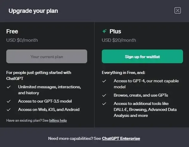 ChatGPT Plus 订阅服务