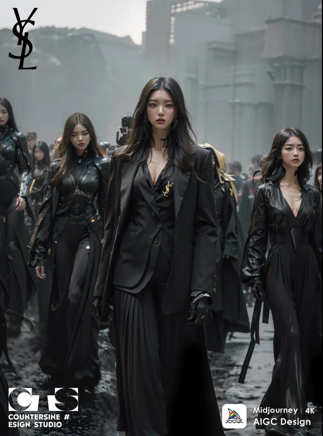 ?Ysl时尚走秀，未来主义高定时装走秀