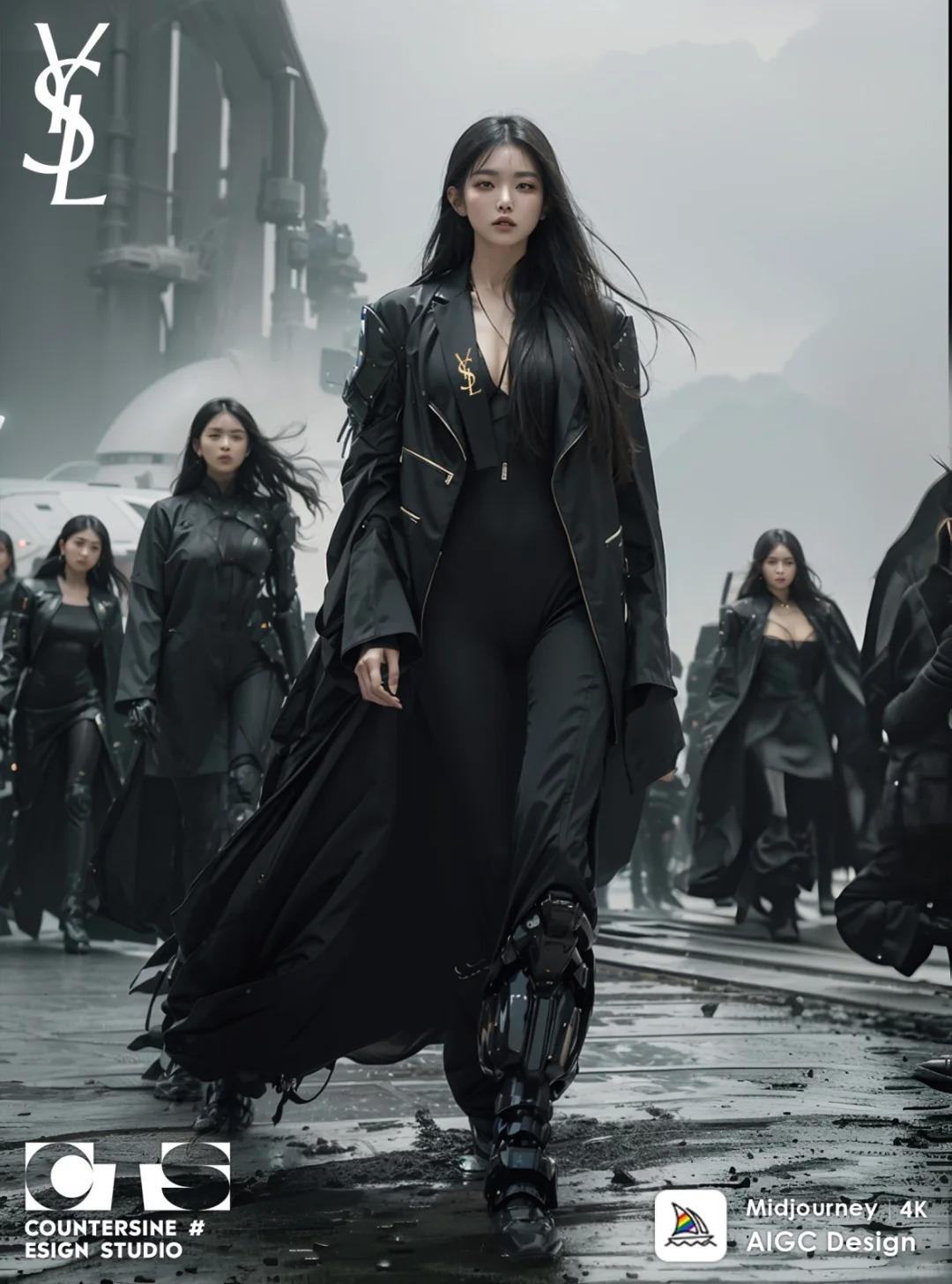 ?Ysl时尚走秀，未来主义高定时装走秀