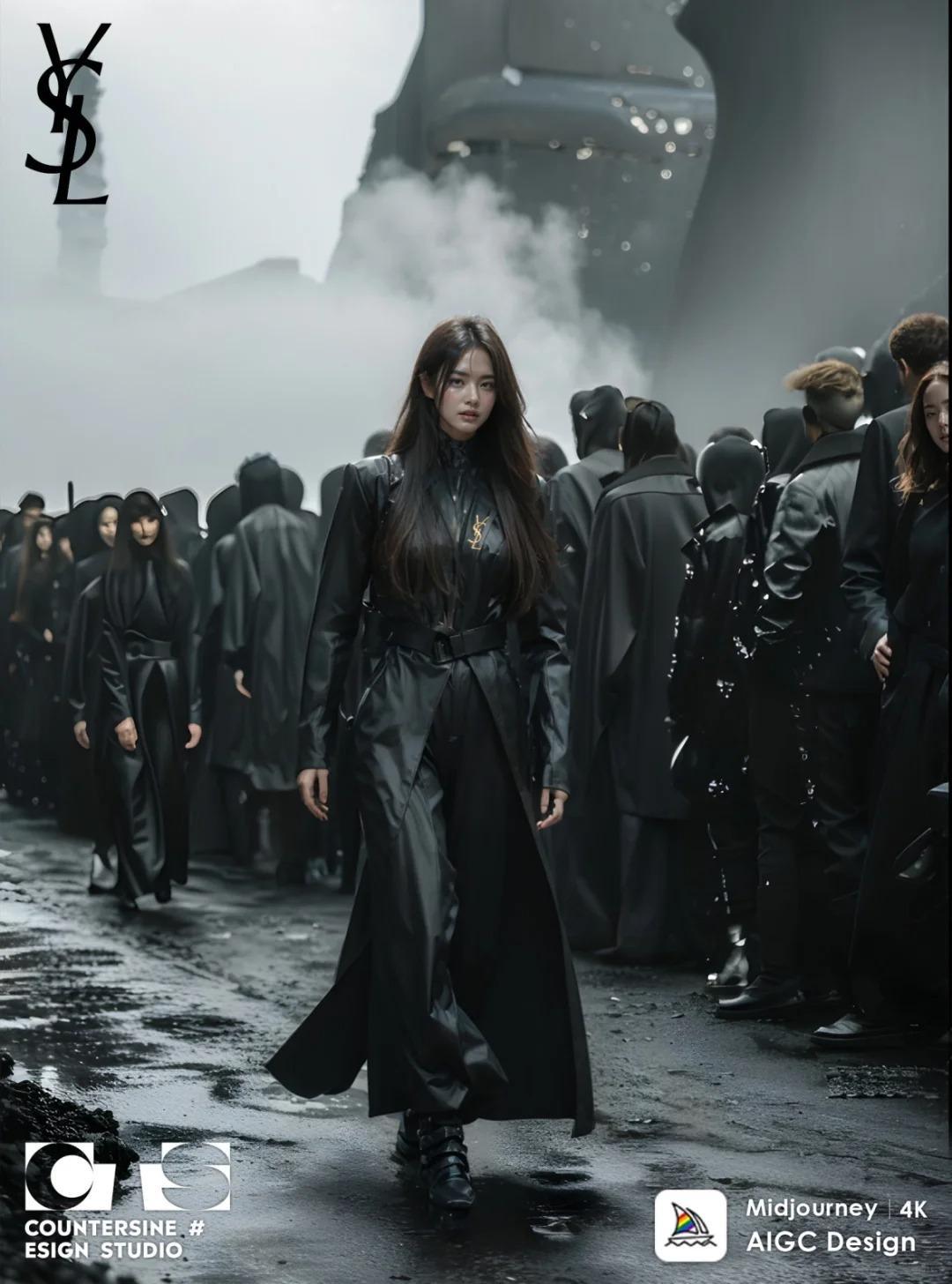?Ysl时尚走秀，未来主义高定时装走秀