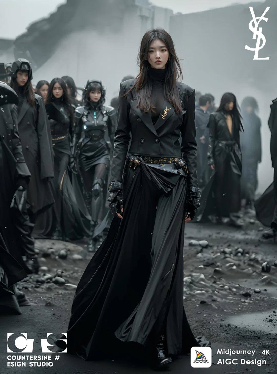 ?Ysl时尚走秀，未来主义高定时装走秀
