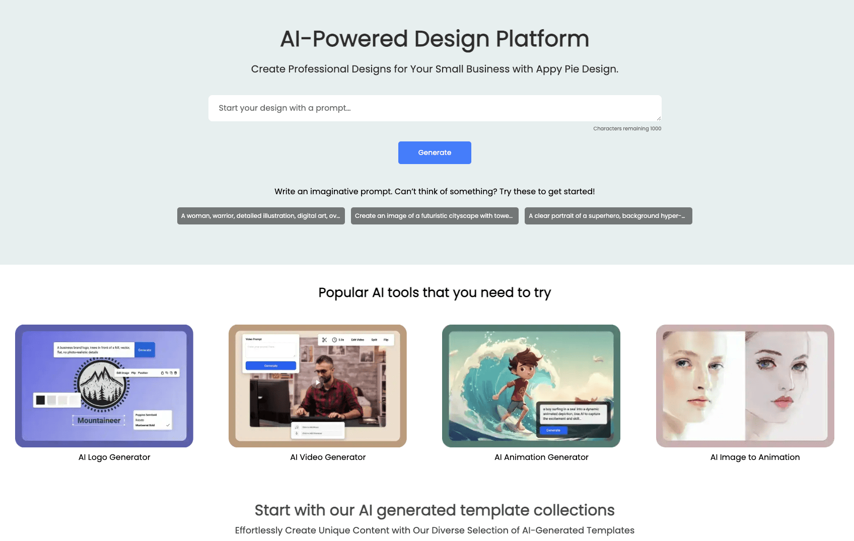 Appy Pie Design—AI驱动的在线设计平台