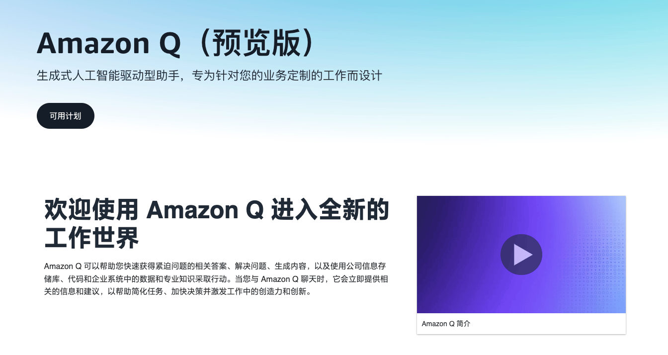 Amazon Q：AWS推出的工作场景专用AI助手