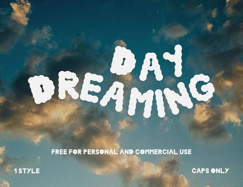Daydreaming：天空灵感的装饰性英文字体
