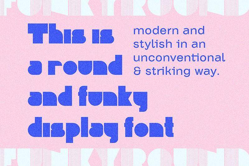 Funky Round 复古块面英文字体,免费可商用 , 第3张-云逸素材网 Funky Round 复古块面英文字体,免费可商用 , 第3张