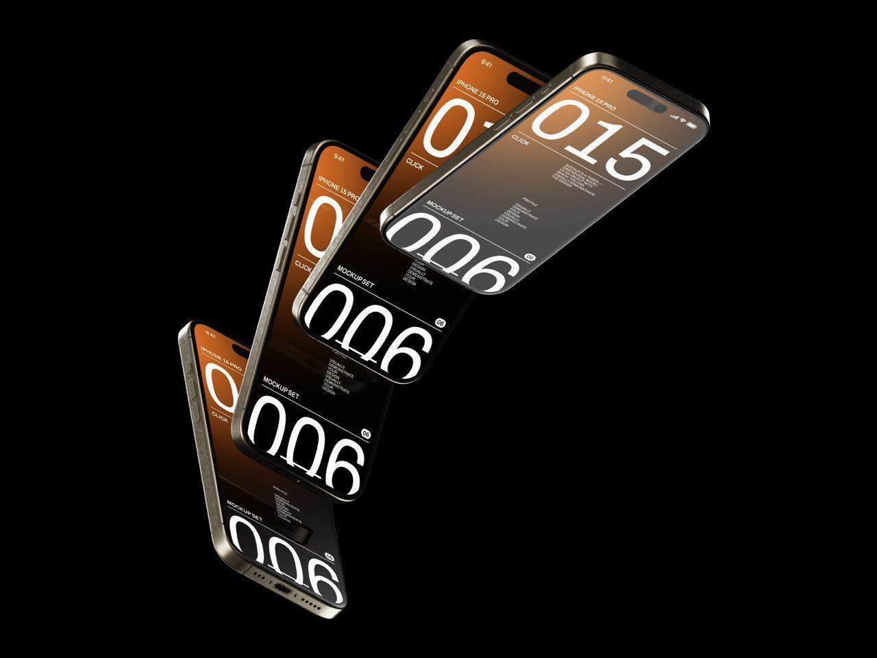 6款酷炫工业风苹果iPhone 15 Pro手机样机