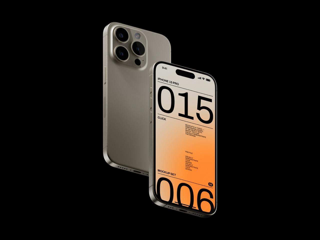 6款酷炫工业风苹果iPhone 15 Pro手机样机