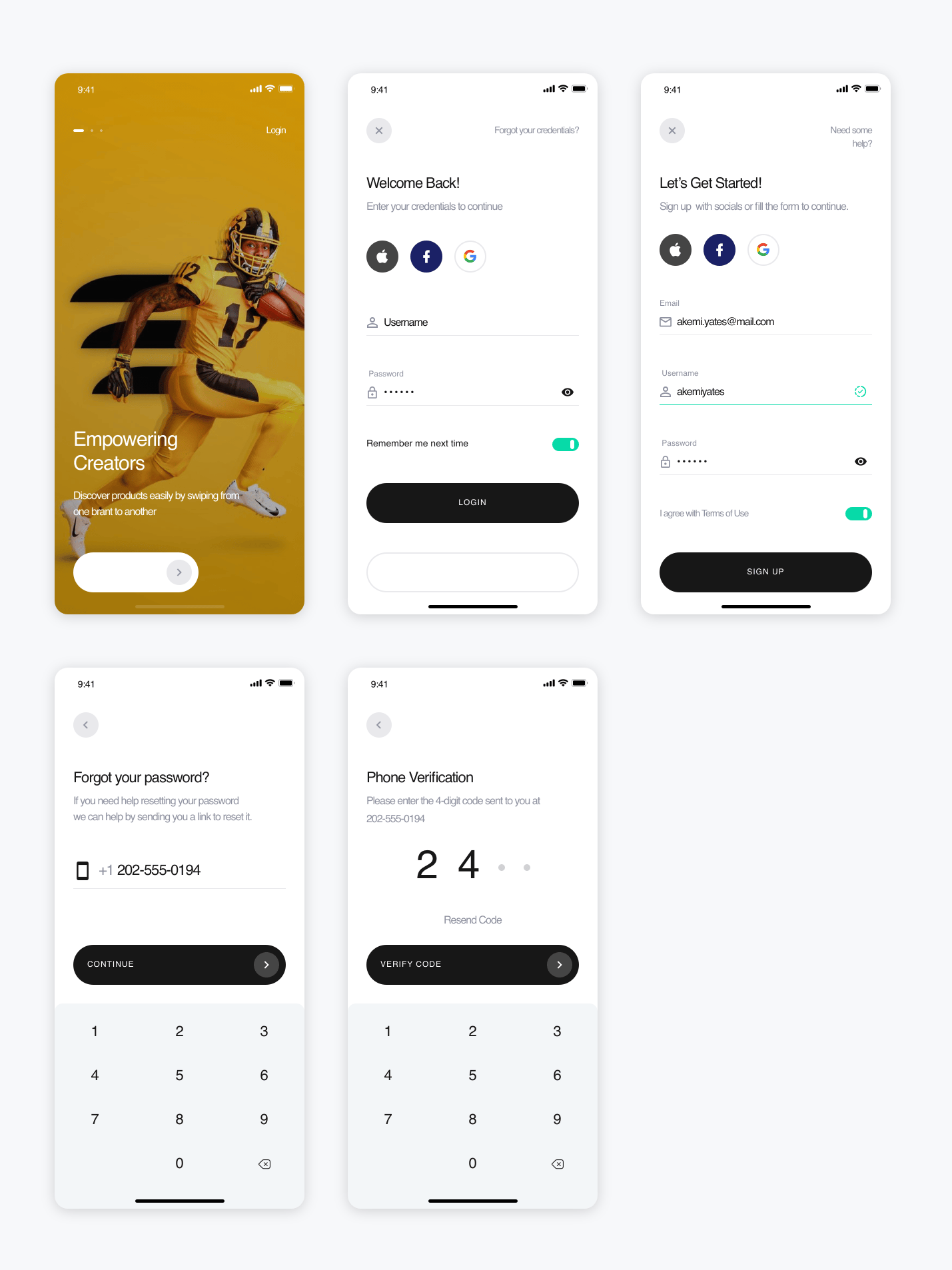 明暗两个app 登录注册页面sketch免费素材下载