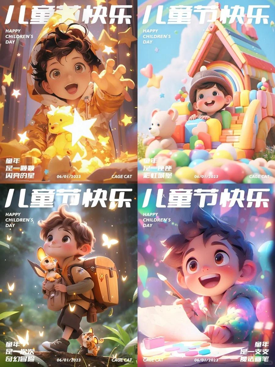 五分钟一张儿童节海报 | Midjourney关键词