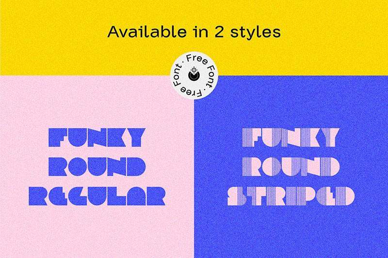 Funky Round 复古块面英文字体,免费可商用 , 第4张-云逸素材网 Funky Round 复古块面英文字体,免费可商用 , 第4张