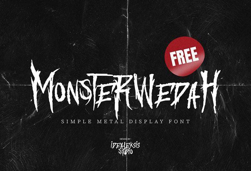 Monster Wedah 重金属英文摇滚字体,免费可商用 设计素材 第1张-素材湾 Monster Wedah 重金属英文摇滚字体,免费可商用 设计素材 第1张