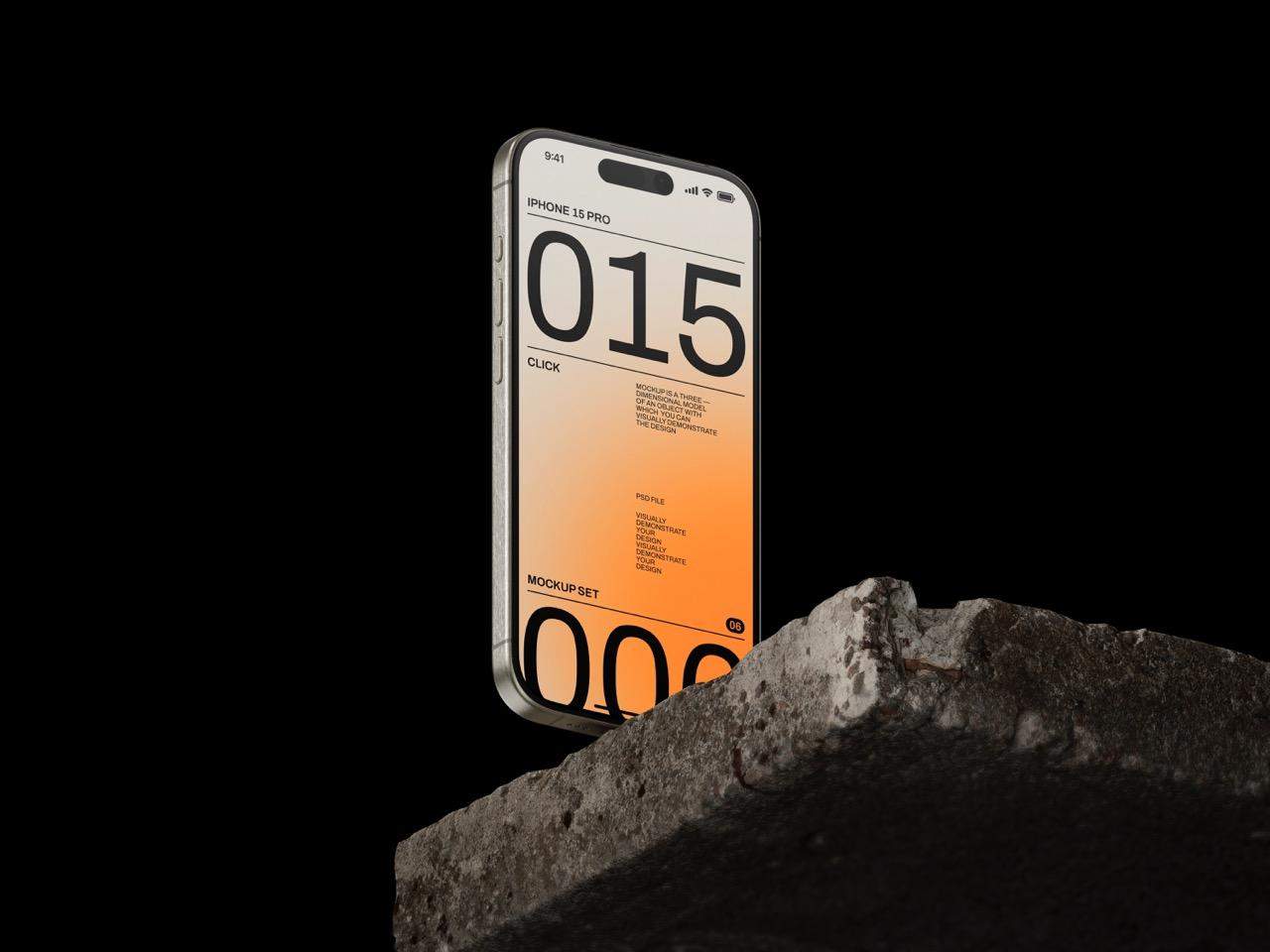 6款酷炫工业风苹果iPhone 15 Pro手机样机
