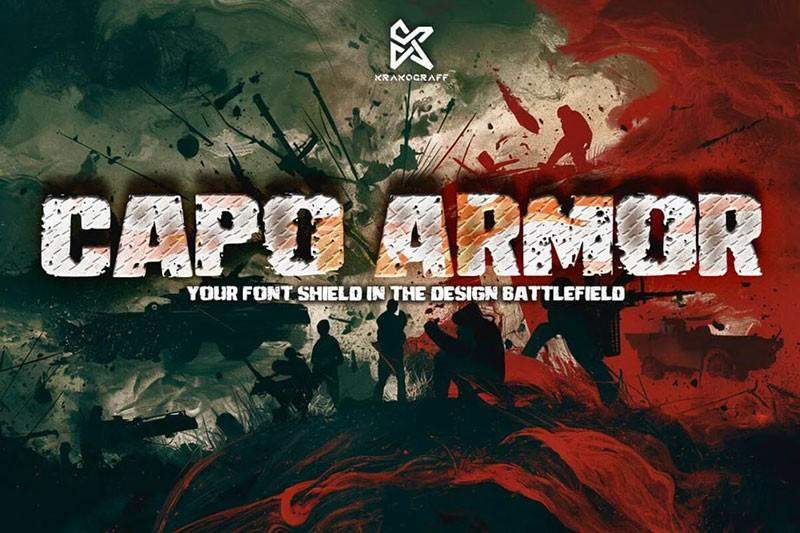 Capo Armor粗犷风英文标题字体，免费可商用