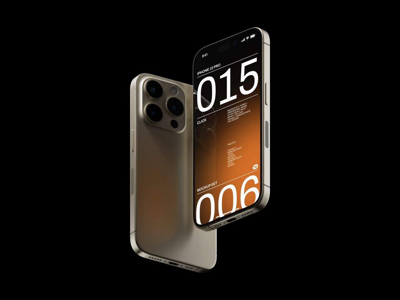 6款酷炫工业风苹果iPhone 15 Pro手机样机