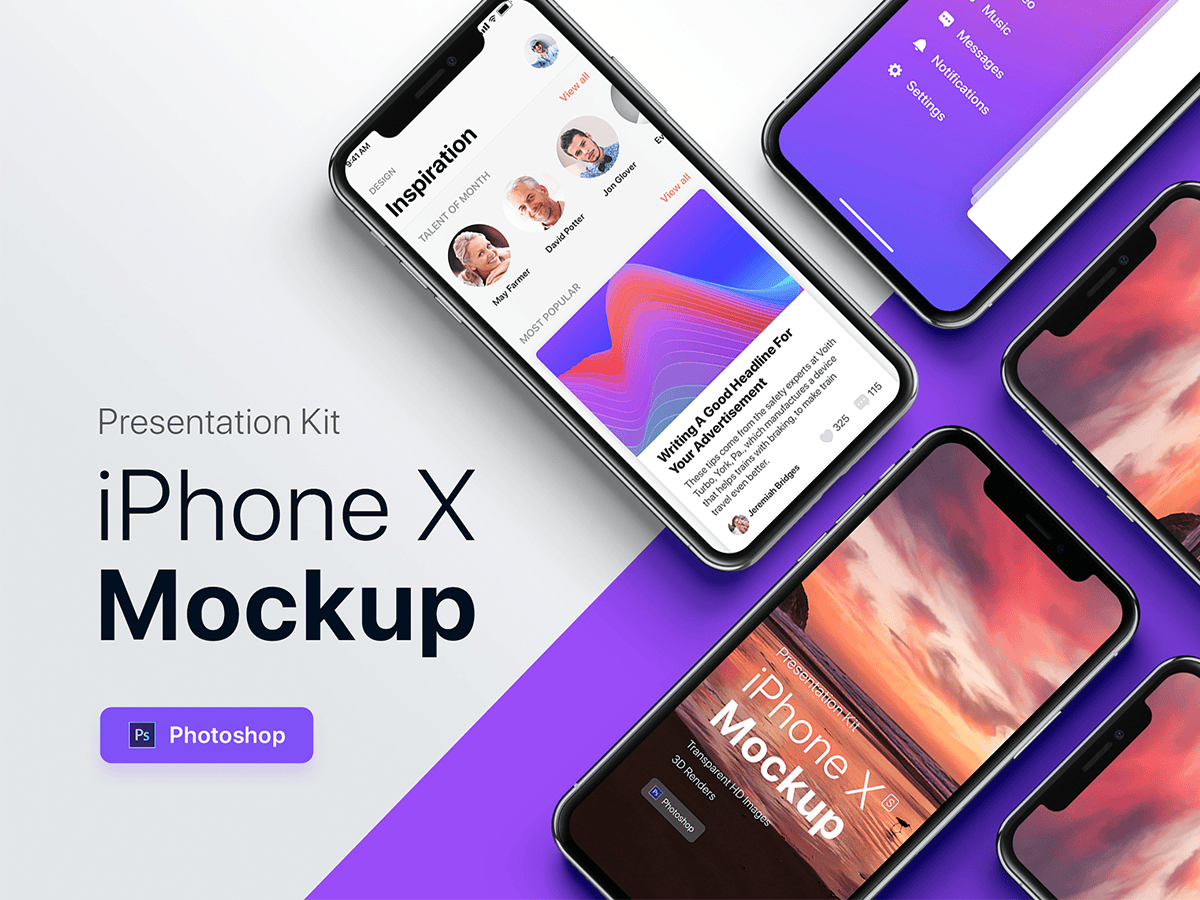 iPhone x 样机app展示模板psd素材免费下载