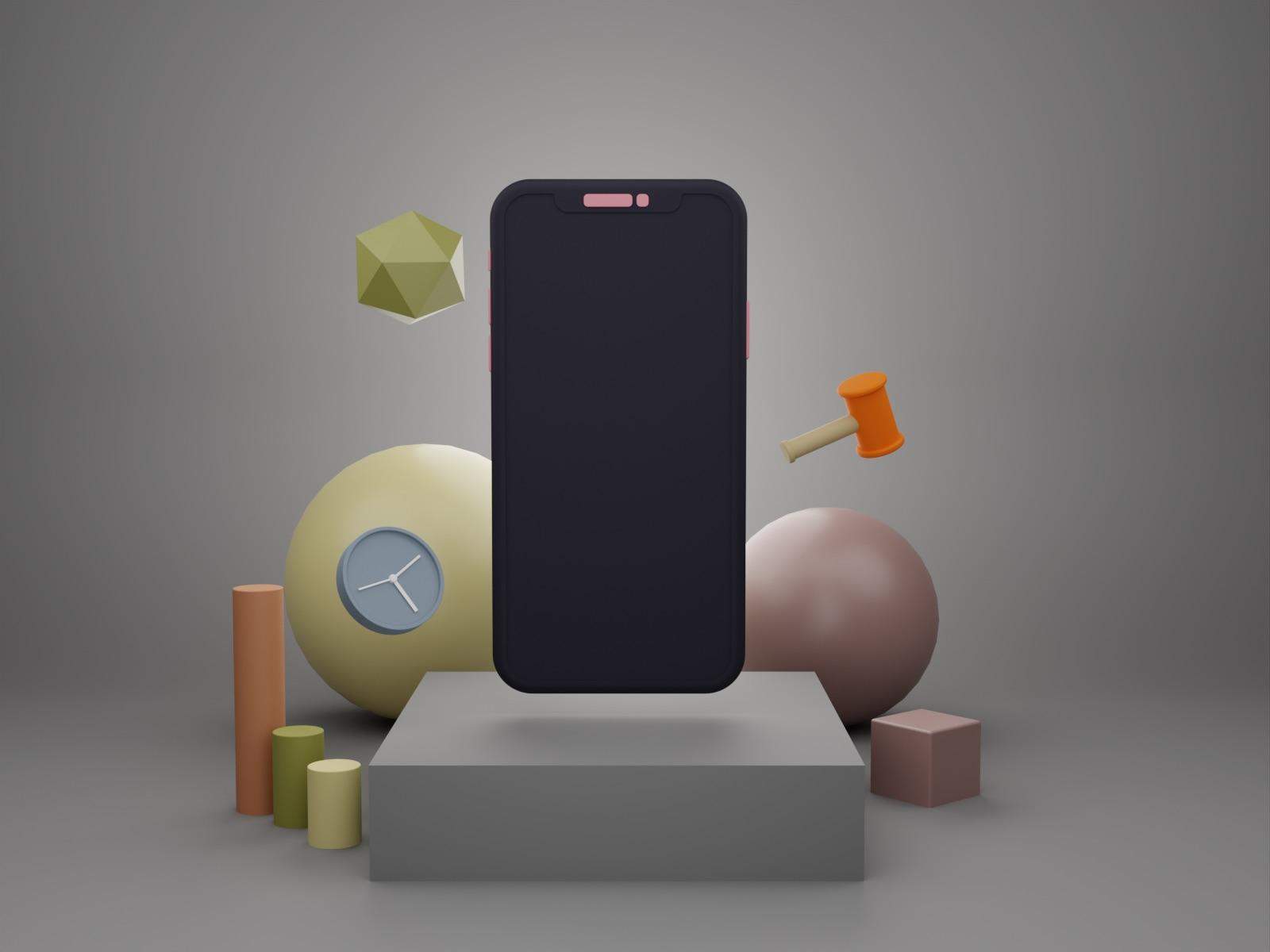 3D手机样机场景设备模型