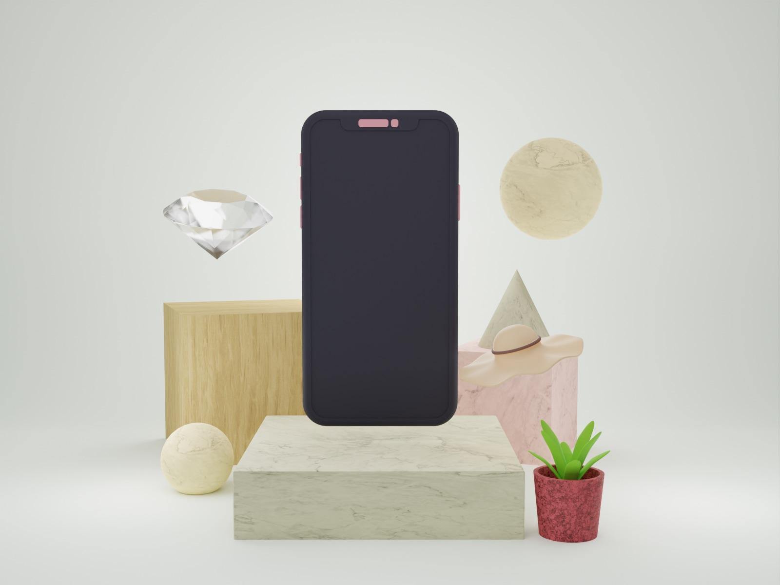 3D手机样机场景设备模型