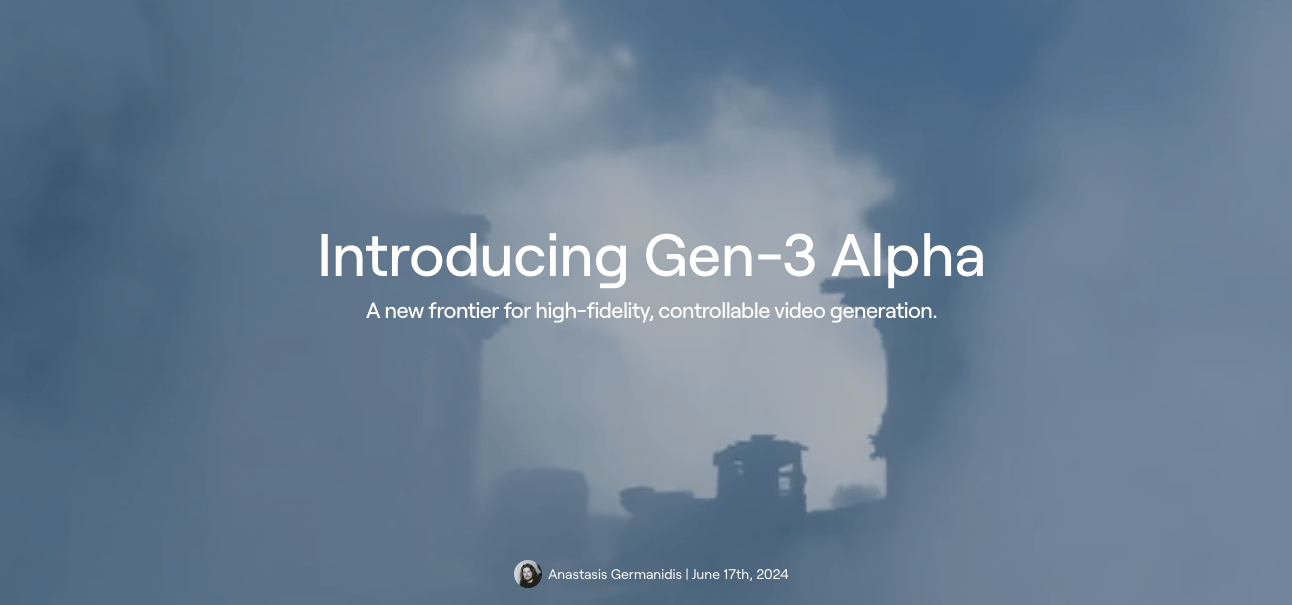 Runway发布新一代视频生成模型Gen-3Alpha:推动创意产业发展