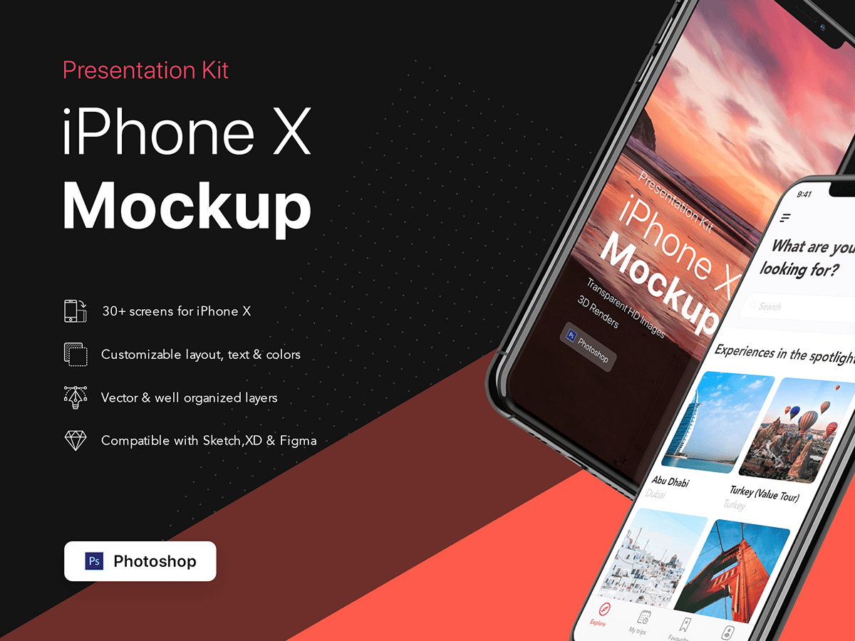 iPhone x 样机psd素材免费下载