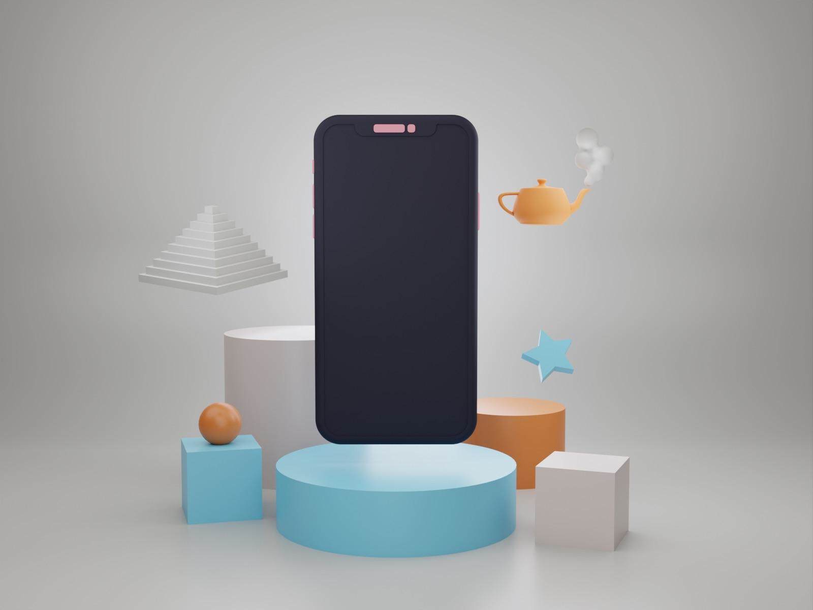 3D手机样机场景设备模型