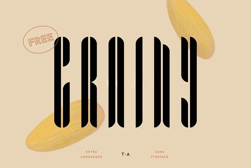 Grainy圆角窄体英文字体，免费可商用