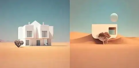 沙漠中的豪宅,极简主义 沙漠中的豪宅,极简主义
