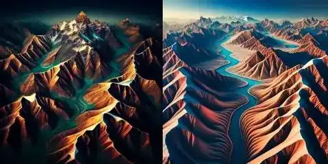 喜马拉雅山的鸟瞰图,波状图 喜马拉雅山的鸟瞰图,波状图