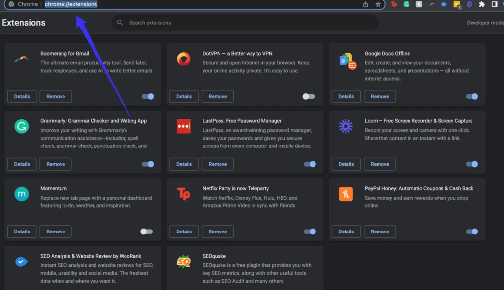 你可以轻松访问 Chrome 浏览器扩展中心