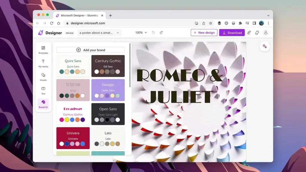 Microsoft Designer为你建议色彩方案 Microsoft Designer为你建议色彩方案