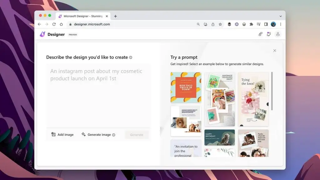 Microsoft Designer可供所有人试用 Microsoft Designer可供所有人试用