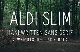 Aldi 手写英文字体，免费可商用
