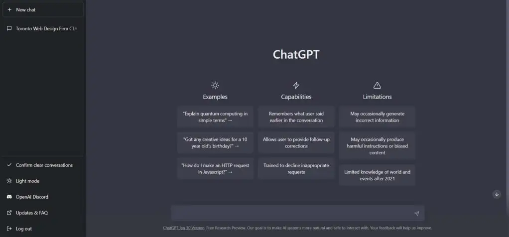 chatgpt主界面