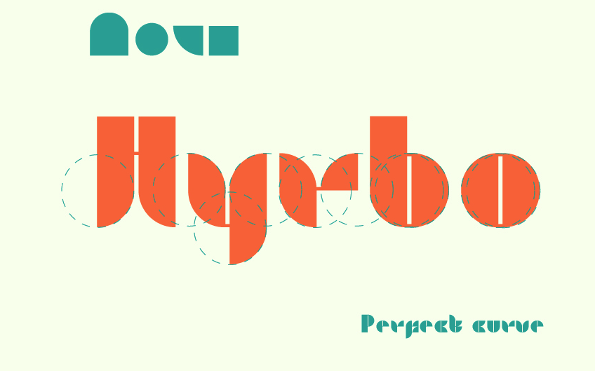 Hyrbo 几何图形英文字体，免费可商用，创意项目首选