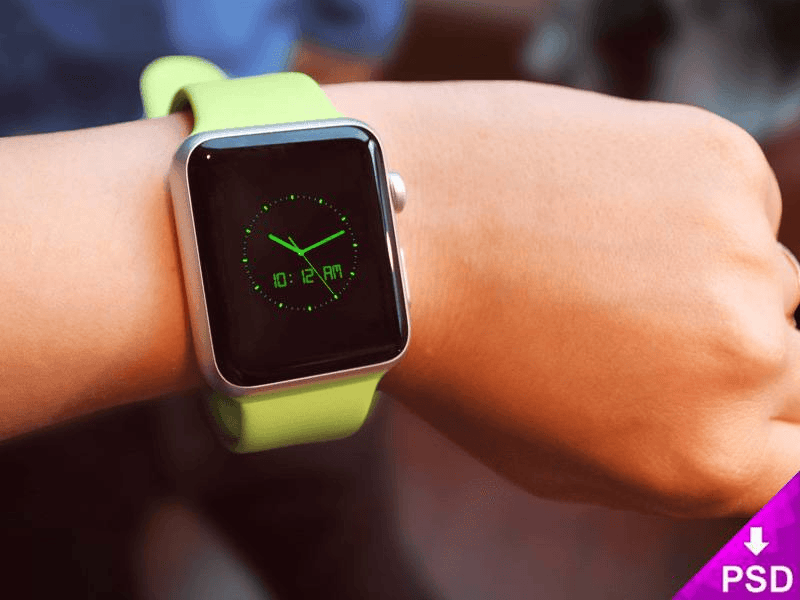 手持Apple Watch 样机素材psd