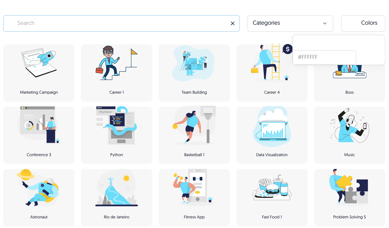 Manypixels Free Illustrations：免费商用的高质量插画与图标素材库