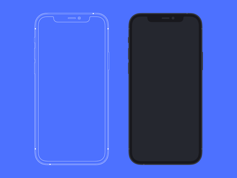 iPhone 12 Pro 线稿样机-免费Sketch资源