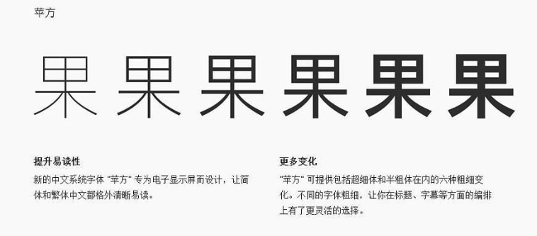 苹方字体(6字重) 全套打包