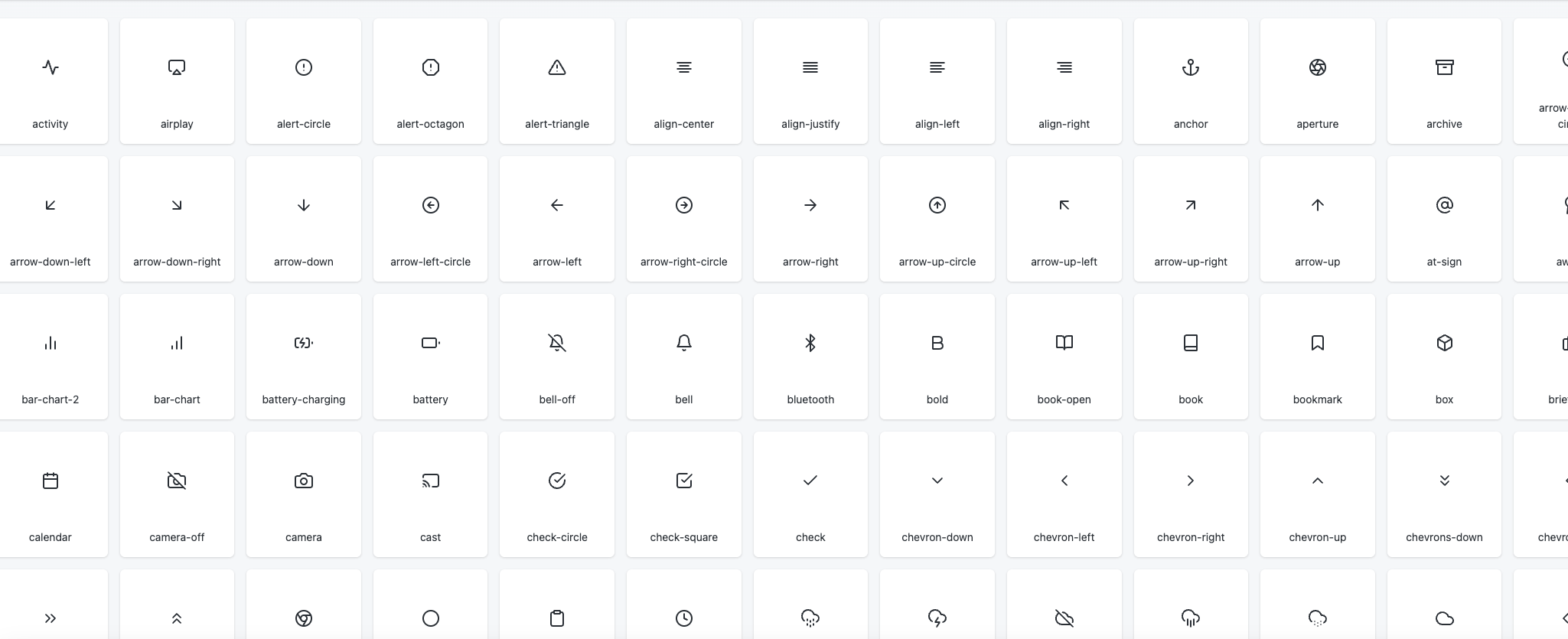 Feather Icons – 开源免费图标合集