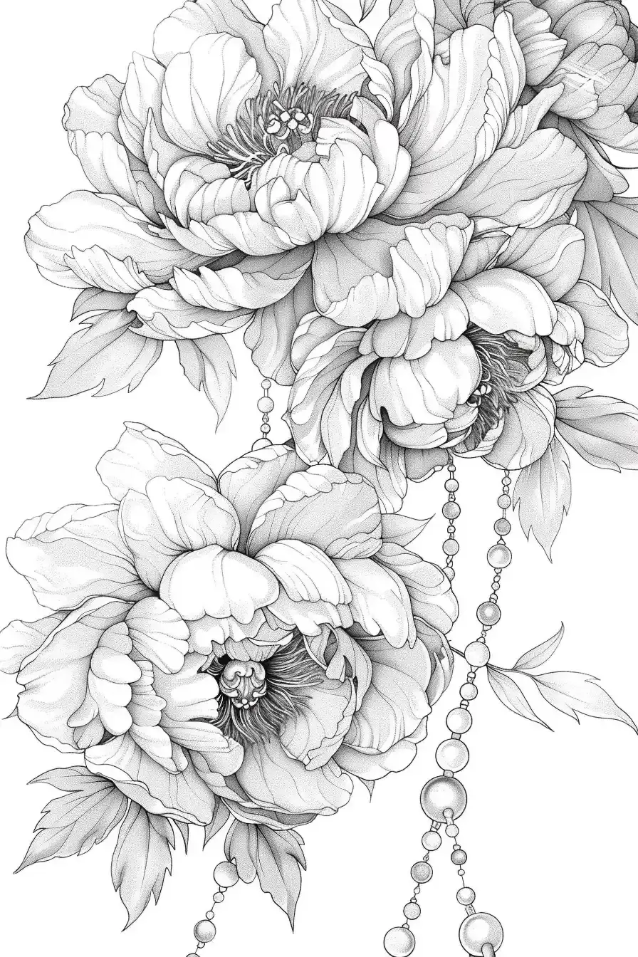 珍珠牡丹插图