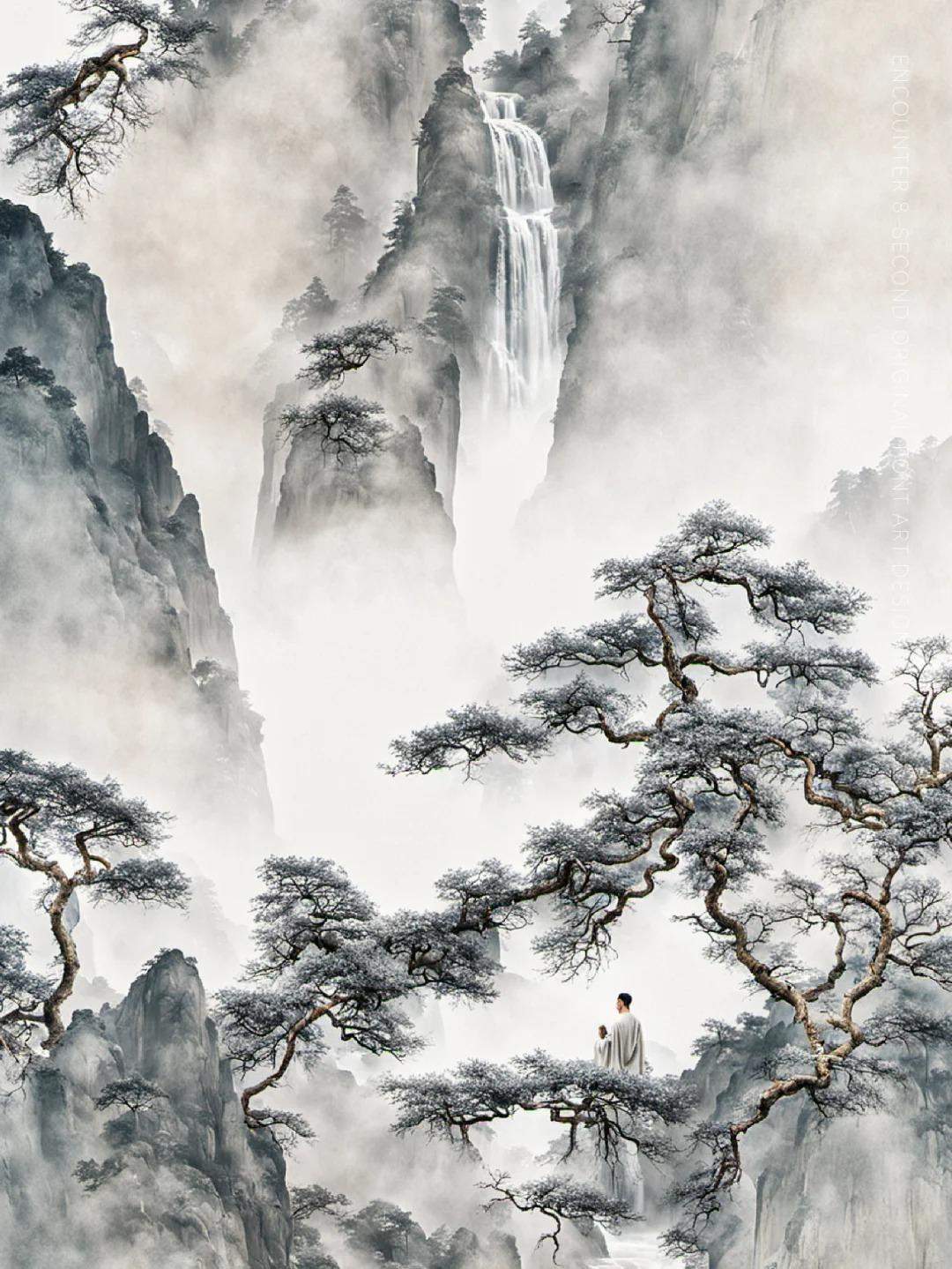如何借助AIGC画几幅水墨山水画！