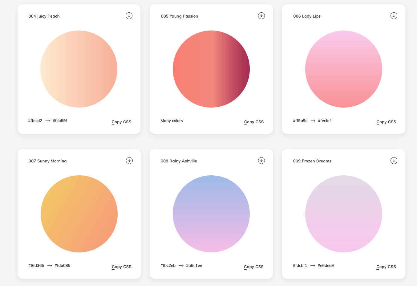 WebGradients：免费线性渐变集合，为你的设计增添色彩
