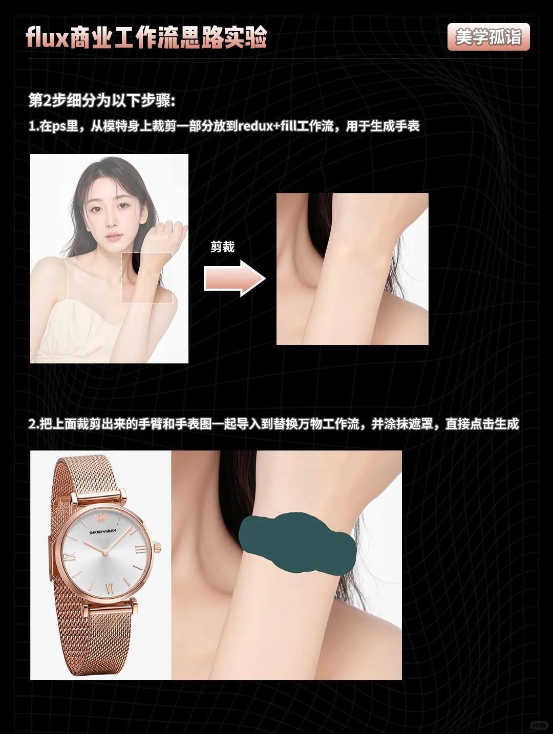 flux商业工作流 把手表迁移到模特手上