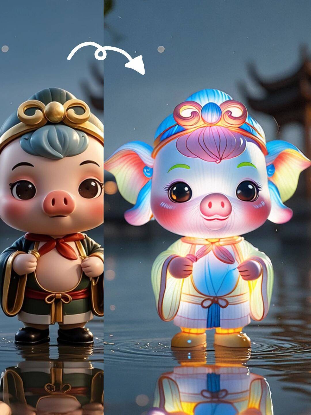 用通义的万物花灯ai滤镜，万物皆可1秒变花灯，超级简单～