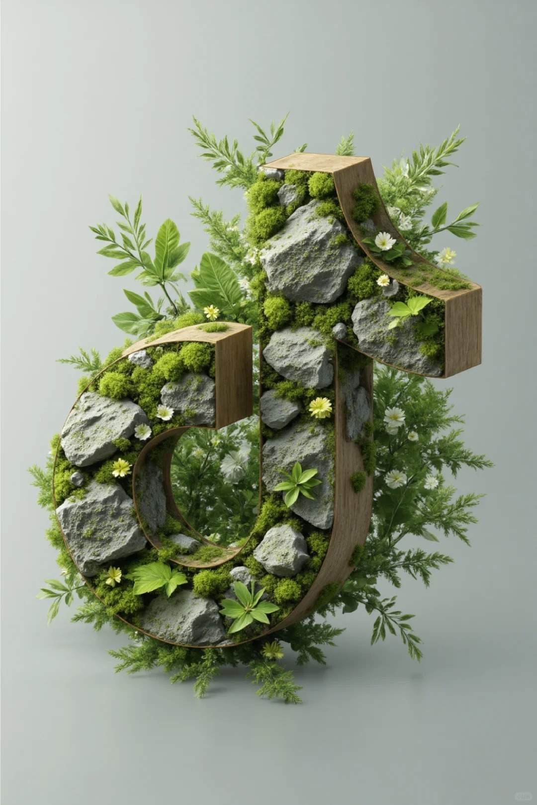 FLUX模型工作流之-岩石青苔材质（提示词）
